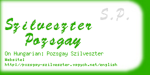 szilveszter pozsgay business card